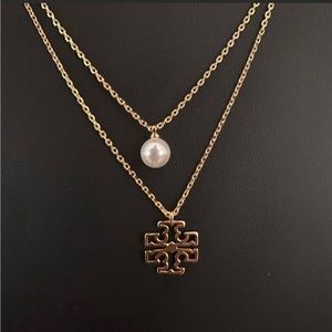 TORY BURCH•Britten Pearl 2 layers necklace